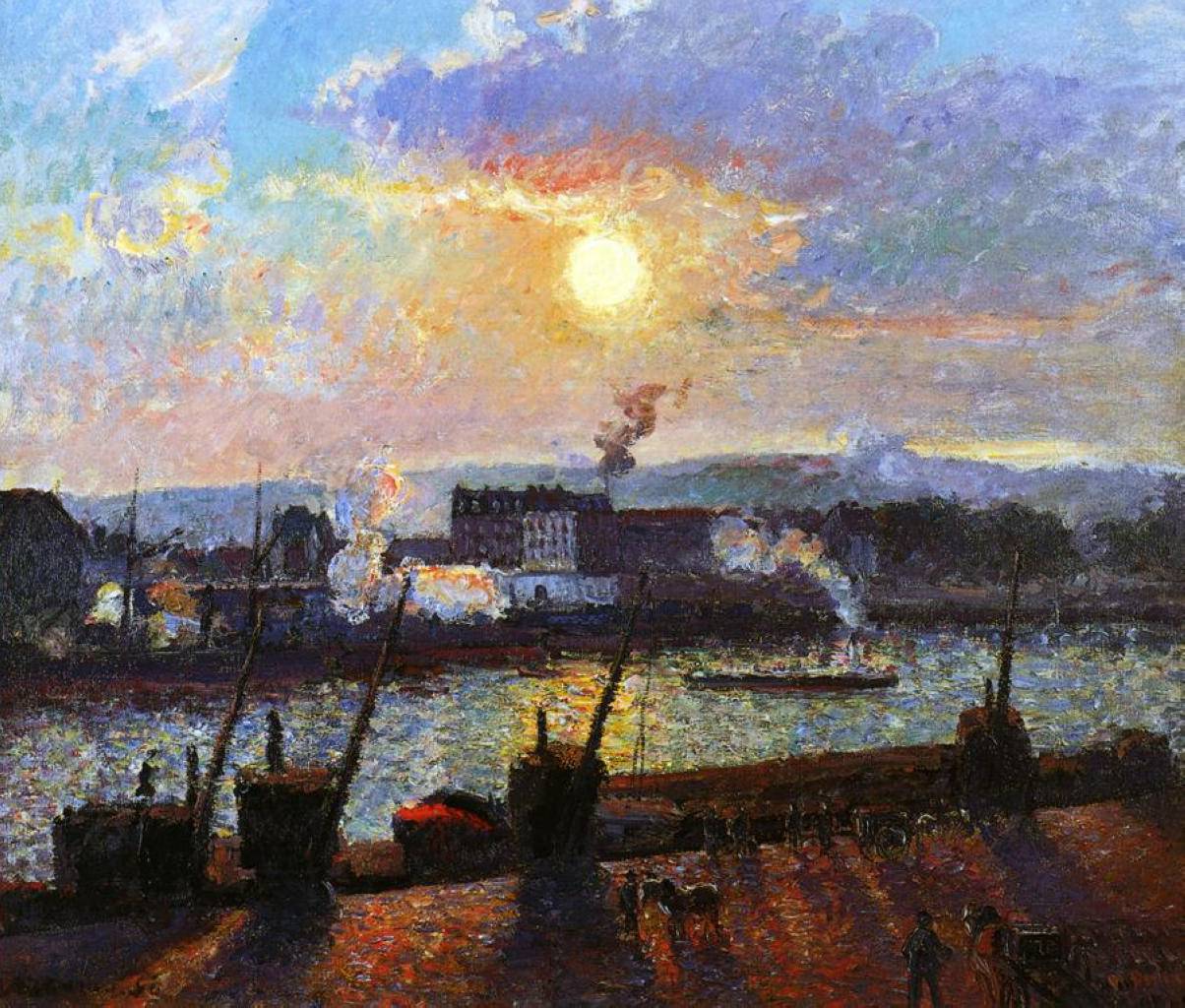 Sunset, Rouen - Camille Pissarro