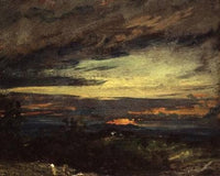 Sunset study of Hampstead, looking towards Harrow by John Constable — hand-painted eco oil painting reproduction on canvas
