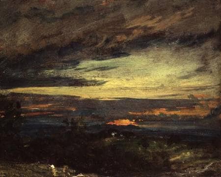 Sunset study of Hampstead, looking towards Harrow by John Constable — hand-painted eco oil painting reproduction on canvas