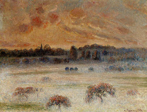 Sunset with Fog, Eragny - Camille Pissarro