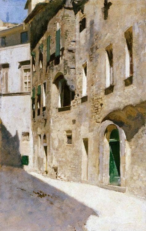 Sunshine effect by Vincenzo Cabianca — hand-painted architectural oil painting reproduction on canvas