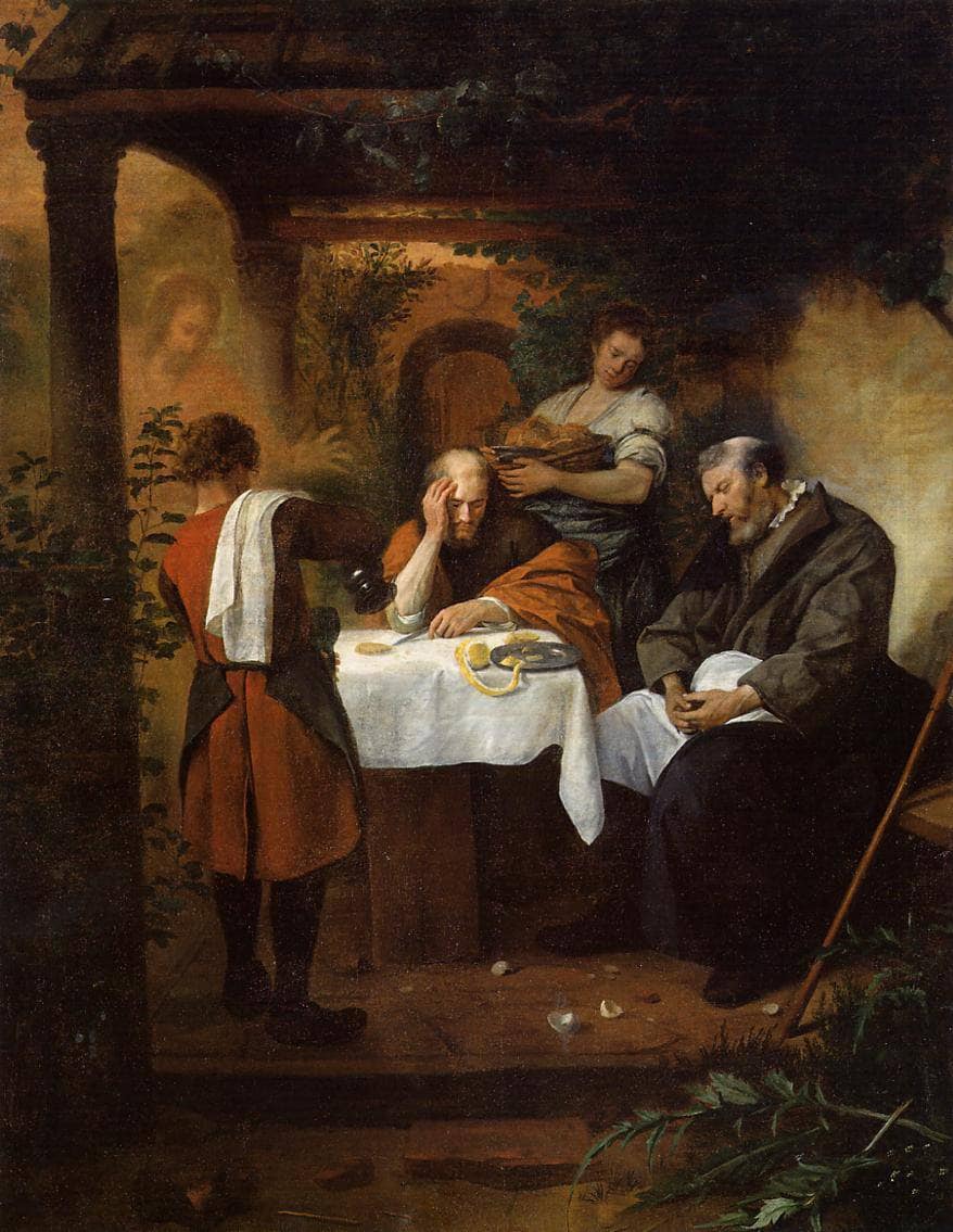 Supper at Emmaus by Jan Steen — hand-painted cultural oil painting reproduction on canvas