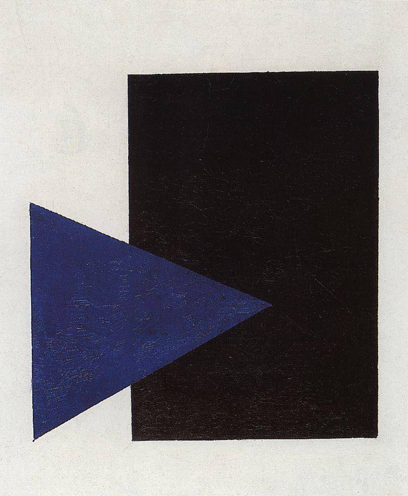 Suprematism with Blue Triangle and Black Square - Kazimir Malevich