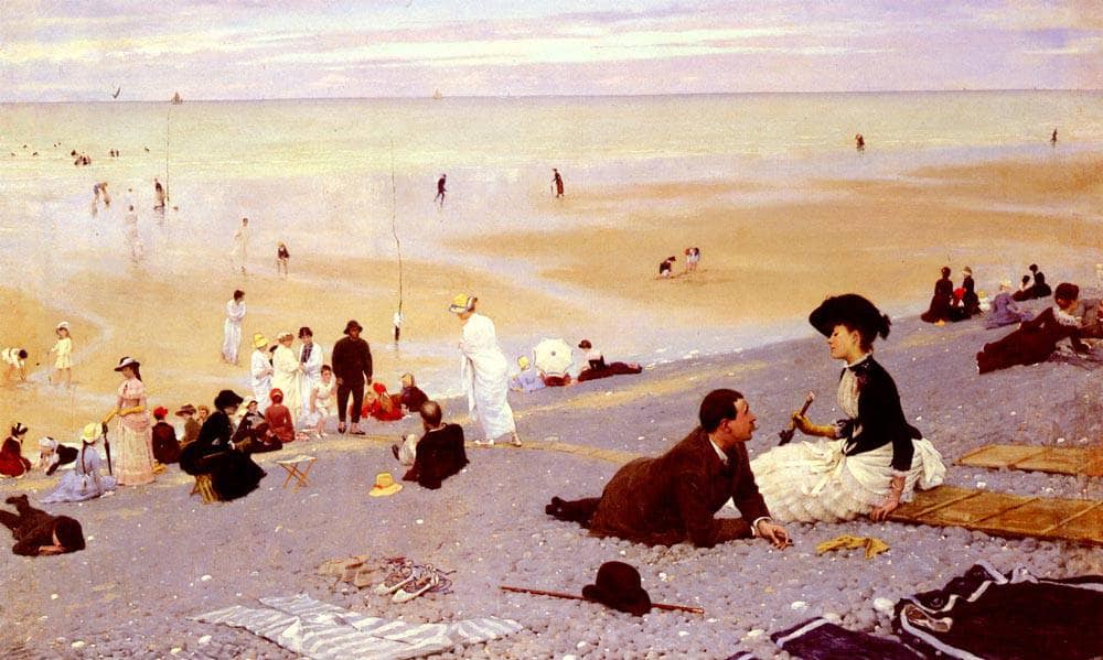 Sur Les Galets by Albert Aublet — hand-painted landscape oil painting reproduction on canvas