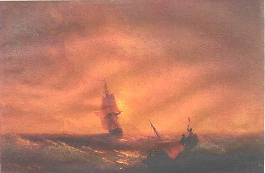 Survivors by Ivan Aivazovsky — hand-painted landscape oil painting reproduction on canvas