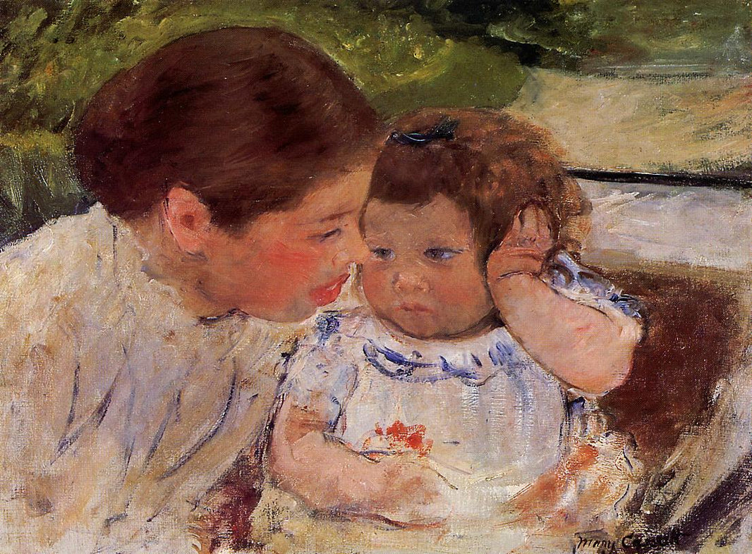 Susan Comforting the Baby (no.1) by Mary Cassatt, hand-painted portrait oil painting reproduction on canvas