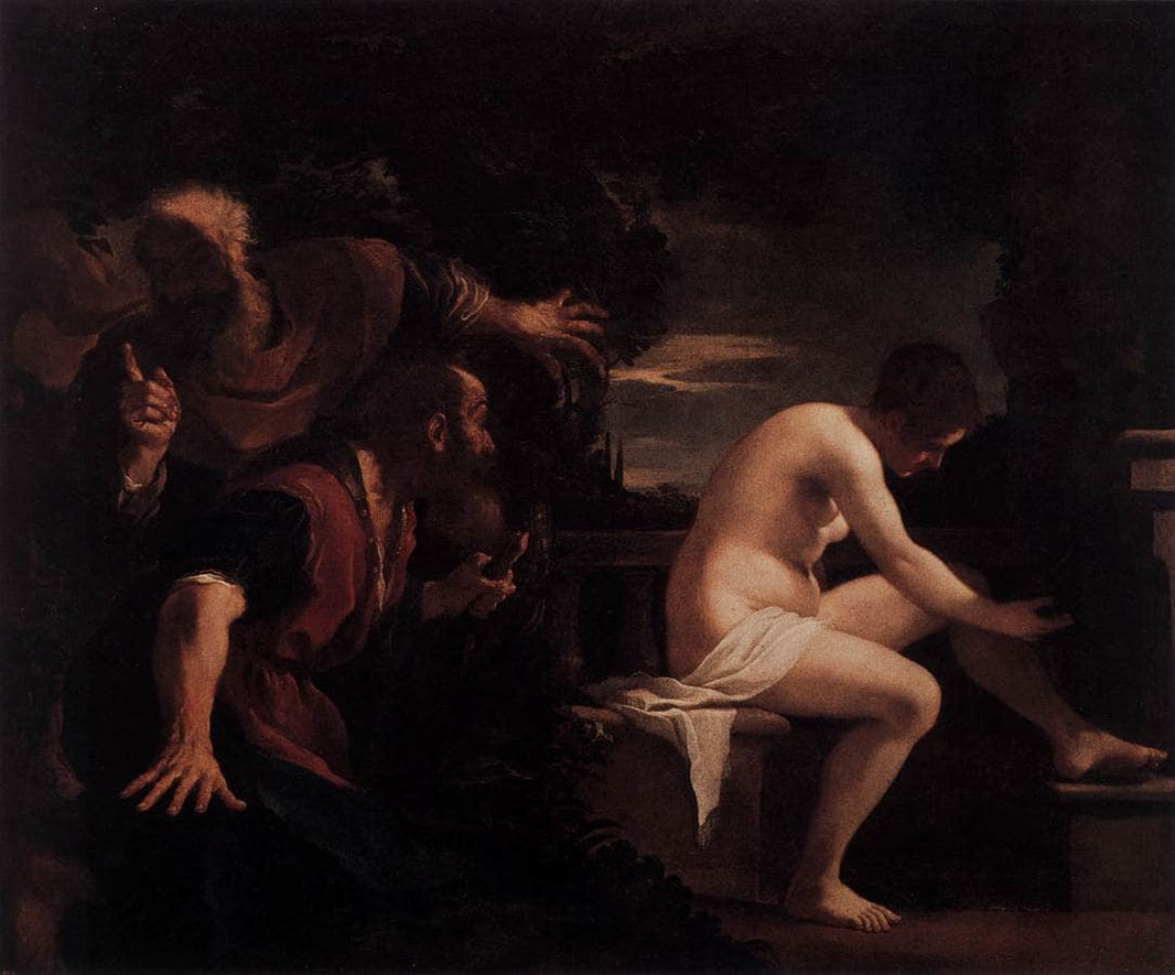 Susanna and the Elders by Guercino — hand-painted abstract oil painting reproduction on canvas