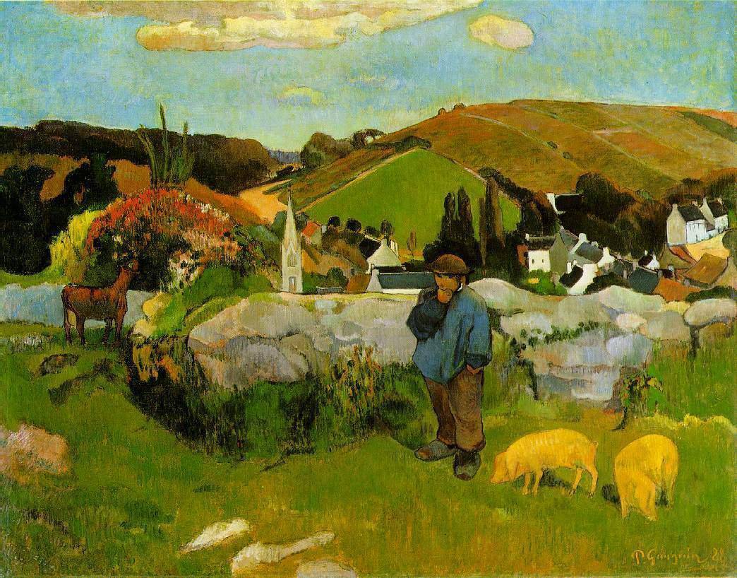 Swineherd, Brittany - Paul Gauguin