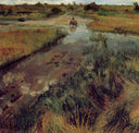 Swollen Stream at Shinnecock by William Merritt Chase — hand-painted landscape oil painting reproduction on canvas