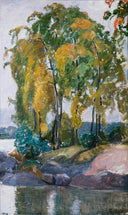 Syksyisiä Haapoja by Pekka Halonen — hand-painted botanical oil painting reproduction on canvas