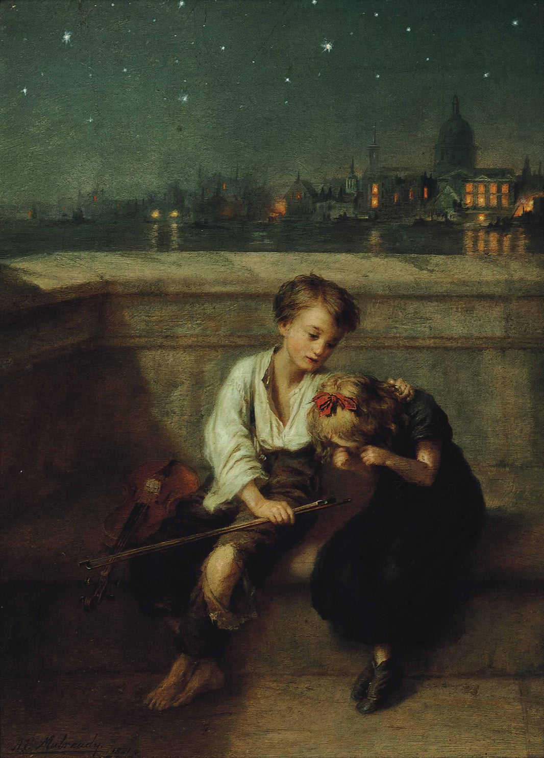 Sympathy by Augustus Edwin Mulready — hand-painted portrait oil painting reproduction on canvas