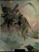 TÅeÅ¡tÄní, Nenávist a Smrt, Studie by Maximilian Pirner — surrealism oil painting wall art, Art Nouveau Modern