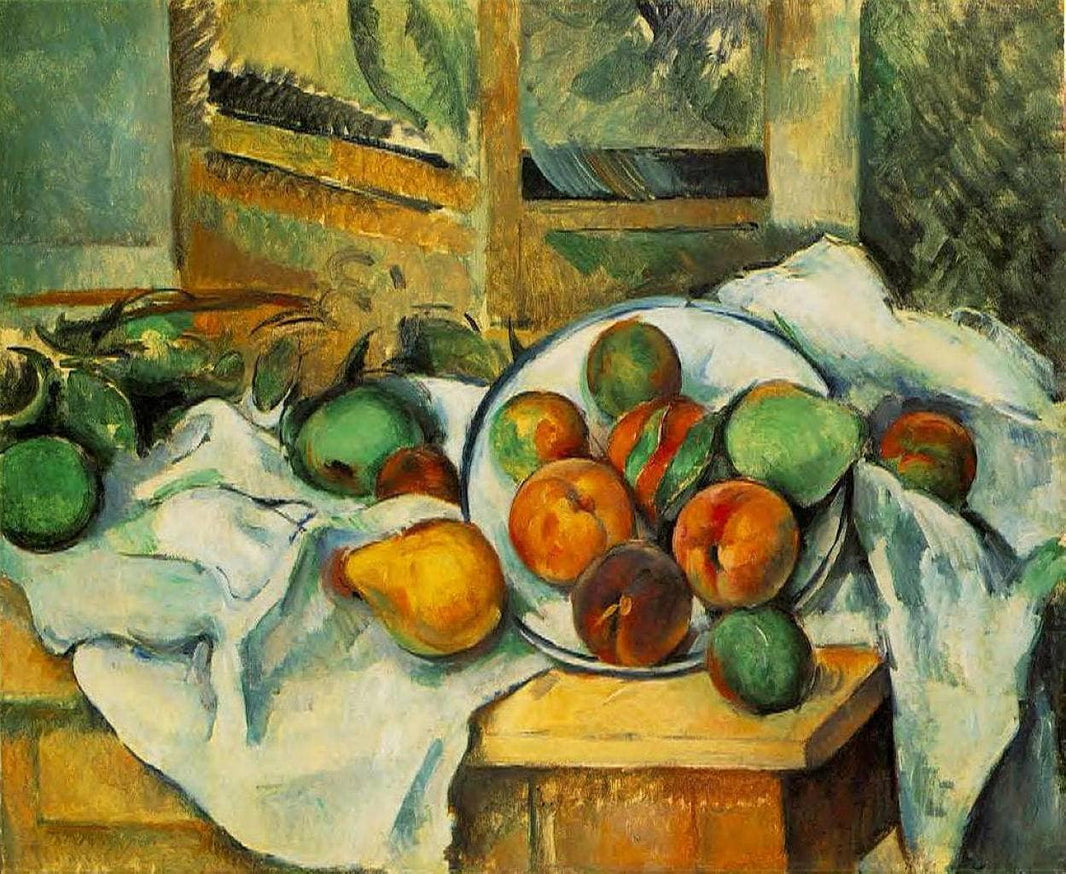 Table, Napkin and Fruit by Paul Cezanne — hand-painted photography oil painting reproduction on canvas