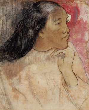 Tahitian woman with flower in her hair - Paul Gauguin