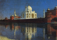 Taj Mahal Mausoleum by Vasily Vereshchagin — hand-painted architectural oil painting reproduction on canvas