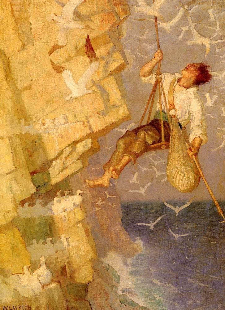 Tam On The Craig Face by N.C. Wyeth — hand-painted abstract oil painting reproduction on canvas