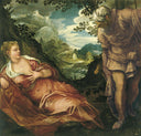 Tamar and Judah by Tintoretto — religion oil painting wall art, Mannerism Late Renaissance