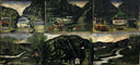 Tapestry in six paintings by Niko Pirosmani, river oil painting wall art, Naïve Art Primitivism