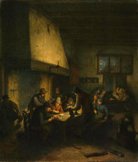 Tavern Scene by Adriaen van Ostade — hand-painted genre oil painting reproduction on canvas