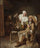 Tavern scene with maid trying to fill the glass of a cavalier (The Empty Glass) in dining room