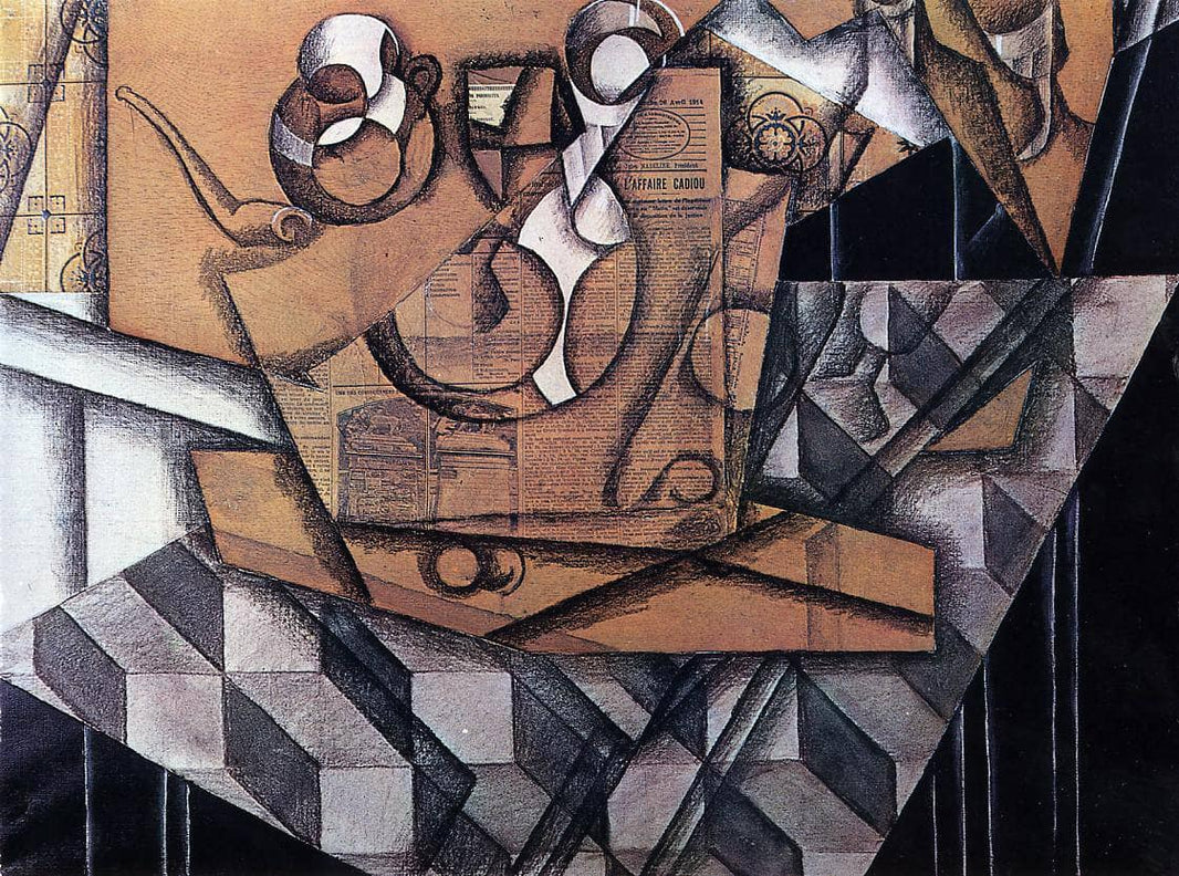 Tea Cups by Juan Gris — hand-painted abstract oil painting reproduction on canvas
