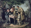 Tea Party at Mytishchi near Moscow by Vasily Perov — group oil painting wall art, Realism