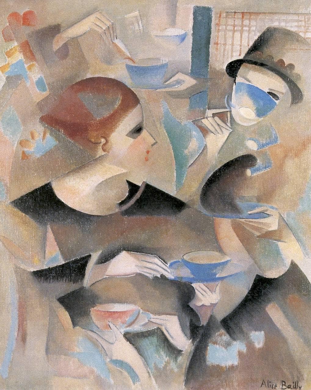 Tea Time by Alice Bailly — hand-painted abstract oil painting reproduction on canvas