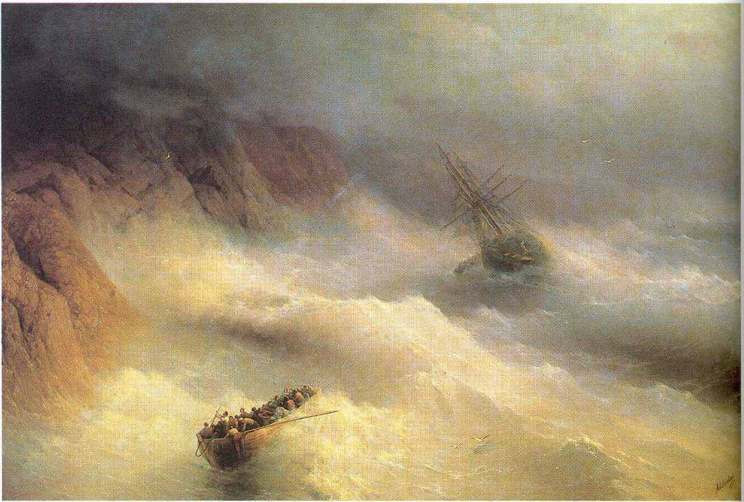 Tempest by cape Aiya by Ivan Aivazovsky — hand-painted landscape oil painting reproduction on canvas