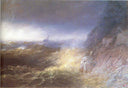 Tempest on the Black sea by Ivan Aivazovsky — hand-painted landscape oil painting reproduction on canvas