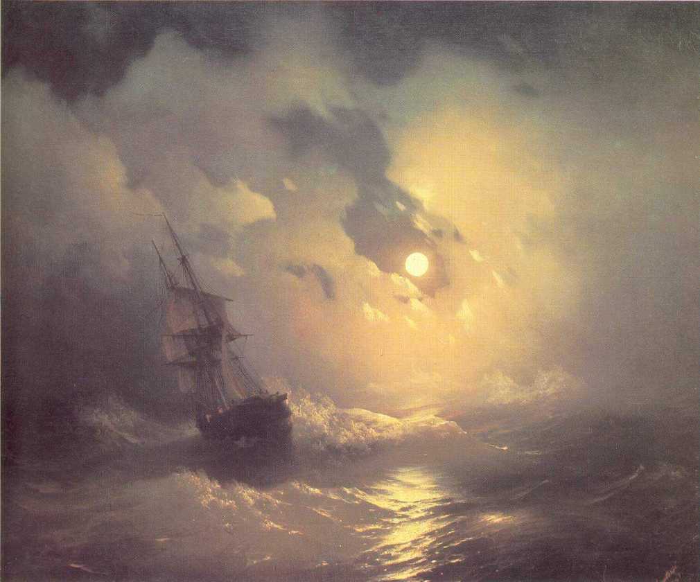 Tempest on the sea at night - Ivan Aivazovsky