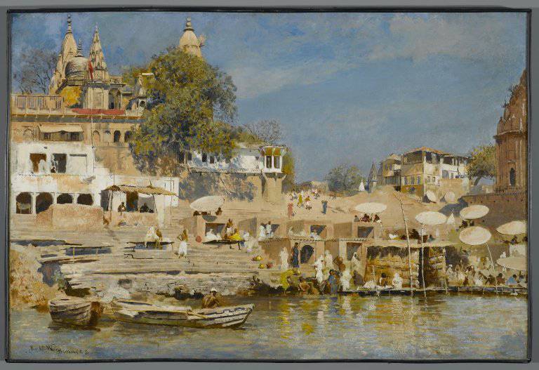 Temples and bathing ghat at Benares - Edwin Lord Weeks