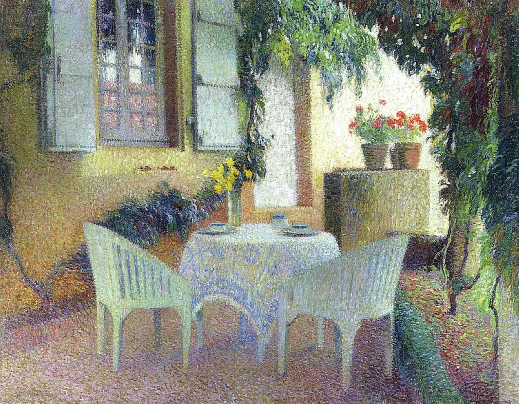 Terrace of the Manor in Marquayrol by Henri Martin — hand-painted architectural oil painting reproduction on canvas