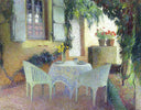 Terrace of the Manor in Marquayrol by Henri Martin — tableware oil painting wall art, Pointillism