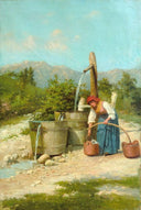 At the foot of Mount Grappa by Vittorio Tessari — hand-painted landscape oil painting reproduction on canvas