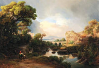 A vast landscape with a family returning home