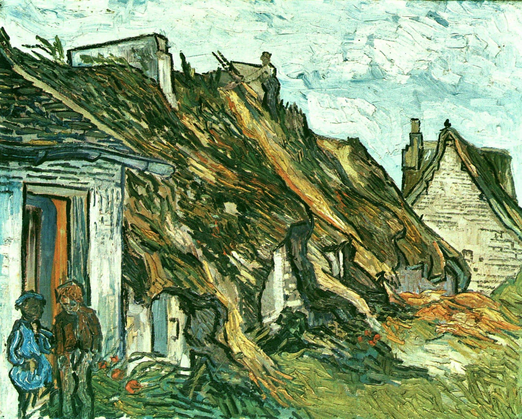 Thatched Cottages in Chaponval, Auvers-sur-Oise - Vincent van Gogh