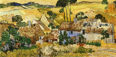 Thatched Houses against a Hill in study