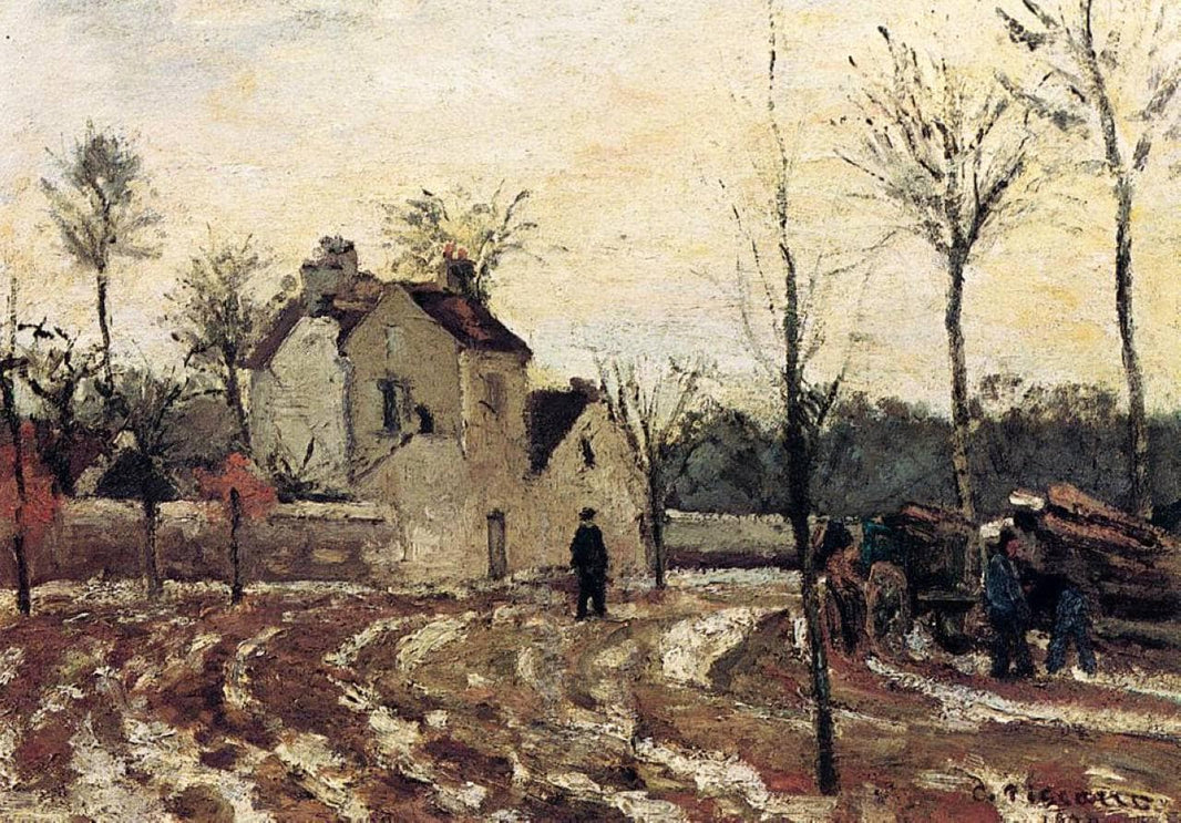 Thaw, Pontoise by Camille Pissarro — hand-painted botanical oil painting reproduction on canvas