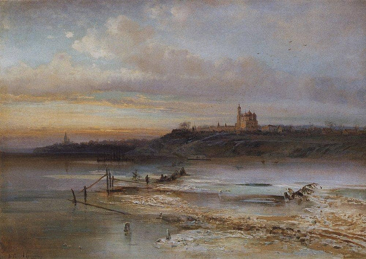Thaw. Yaroslavl. by Aleksey Savrasov — hand-painted landscape oil painting reproduction on canvas