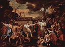The Adoration of the Golden Calf by Nicolas Poussin — hand-painted cultural oil painting reproduction on canvas