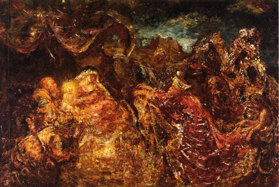 The Adoration of the Magi by Adolphe Joseph Thomas Monticelli — hand-painted abstract oil painting reproduction on canvas