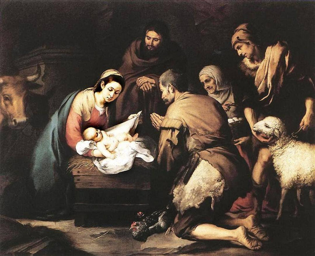 The Adoration of the Shepherds by Bartolome Esteban Murillo — hand-painted portrait oil painting reproduction on canvas