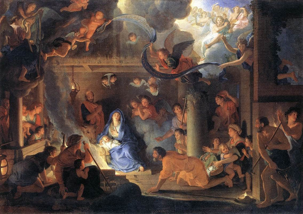 The Adoration of the Shepherds by Charles Le Brun — hand-painted cultural oil painting reproduction on canvas