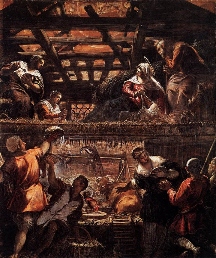 The Adoration of the Shepherds by Tintoretto — hand-painted cultural oil painting reproduction on canvas