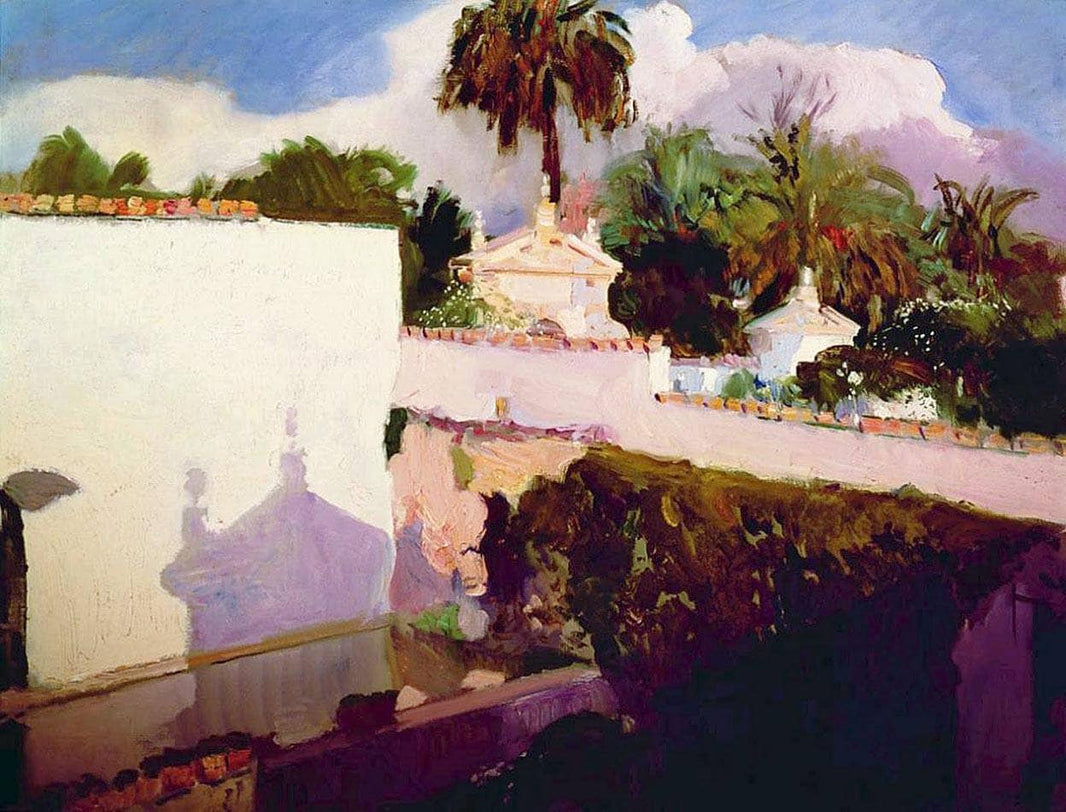 The Alcazar by Joaquín Sorolla — hand-painted botanical oil painting reproduction on canvas
