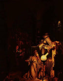 The Alchemist Discovering Phosphorus or The Alchemist in Search of the Philosophers Stone by Joseph Wright — religious oil painting wall art, Romanticism