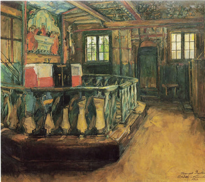 The Altar at Uvdal Stave Church by Harriet Backer — oil painting reproduction