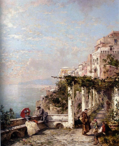 The Amalfi Coast by Franz Richard Unterberger — oil painting reproduction