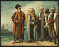 The Ambassador from Tunis with His Attendants as He Appeared in England in 1781 by Benjamin West — hand-painted cultural oil painting reproduction on canvas