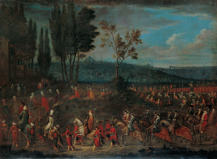 The Ambassadorial Procession by Jean Baptiste Vanmour — hand-painted landscape oil painting reproduction on canvas